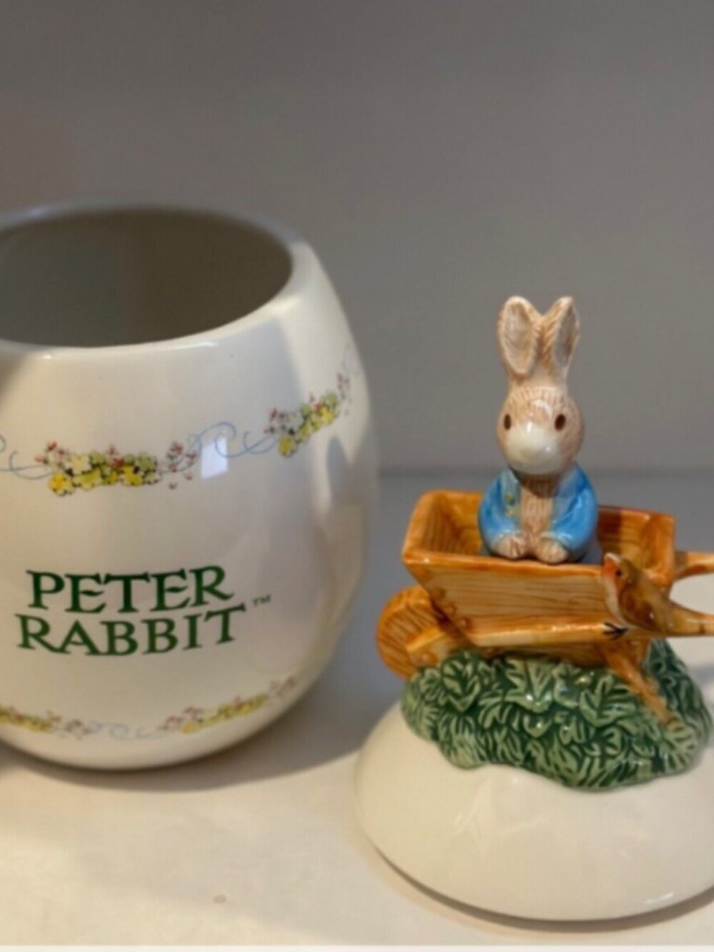 Vintage Beatrix Potter Peter Rabbit by Teleflora 2003 10” Cookie/Candy Jar